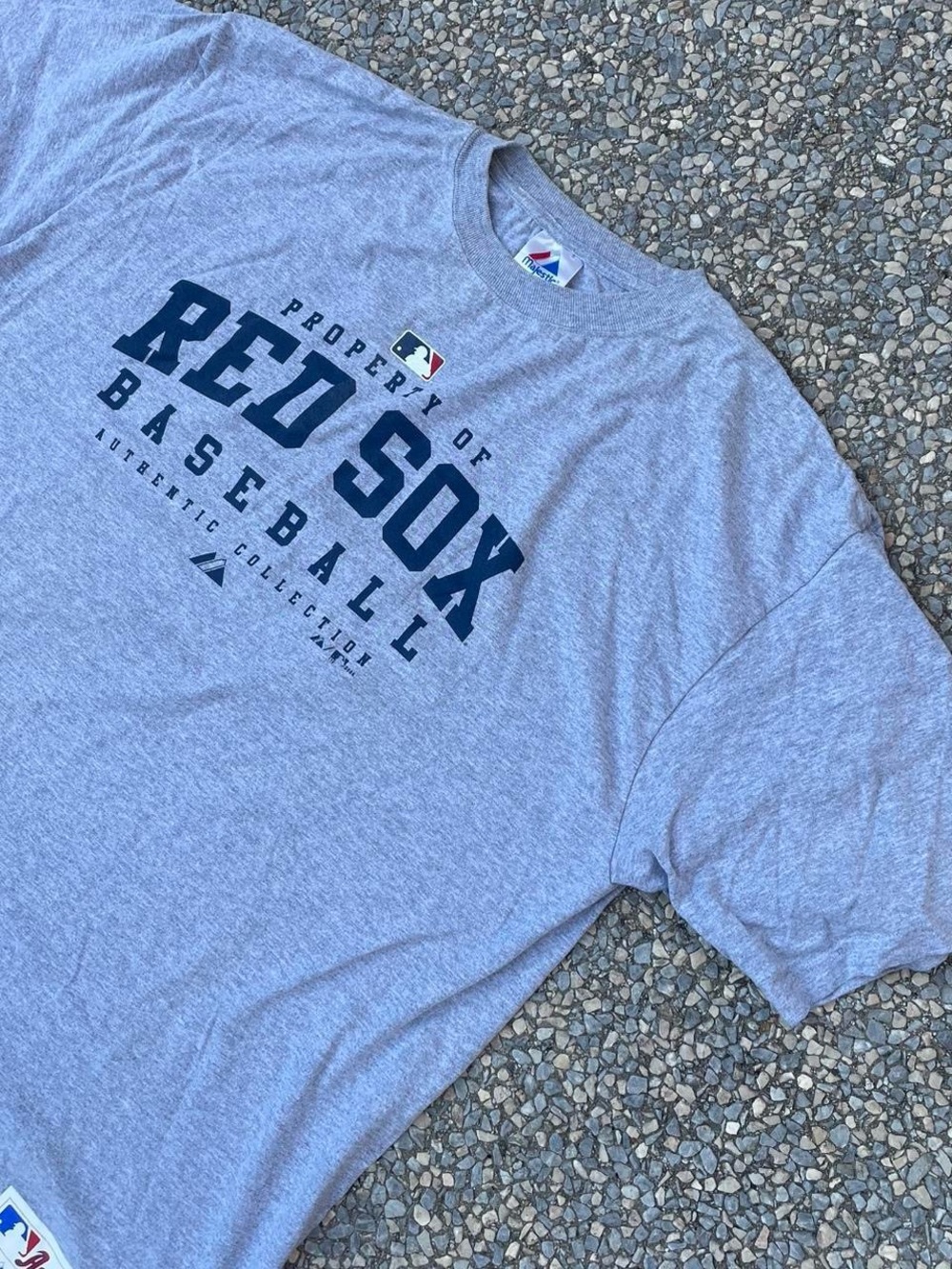 Majestic Grey "Red Sox Baseball" Graphic Tee